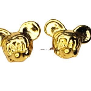 Disney Mickey Mouse 3-D Gold-toned Stud Earrings